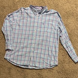 Izod Premium Essentials Men's Plaid Button-Down Shirt Sz XXL